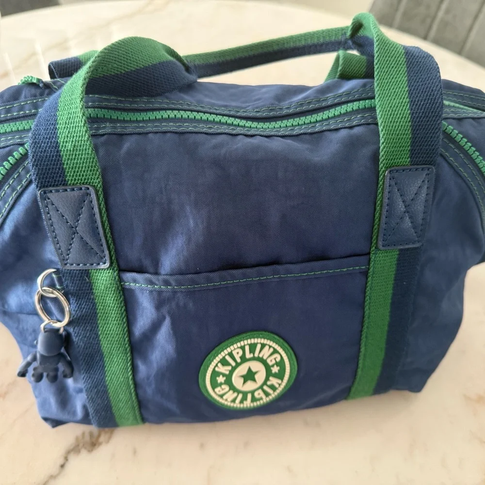 Kipling Navy and Lime Tote Bag - Picture 8 of 14